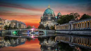 Museum Island Dramatic Sunset Photo Wallpaper