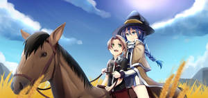 Mushoku Tensei Roxy And Rudeus Horse Wallpaper