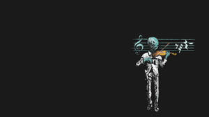 Music Symbols Zombie Playing Violin Wallpaper