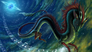 Musical Eastern Dragon Wallpaper