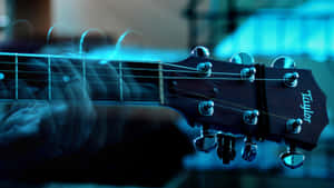 Musical Instrument Guitar Blue Aura Wallpaper