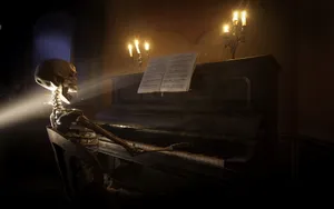 Musician Skeleton Desktop Wallpaper