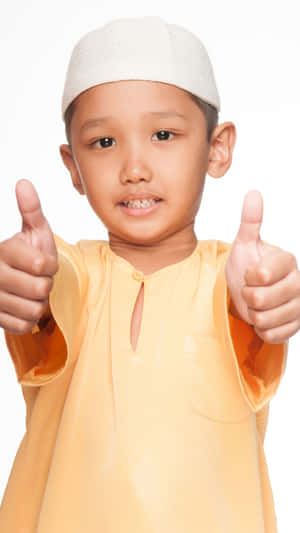 Muslim Boy Thumbs Up Wallpaper