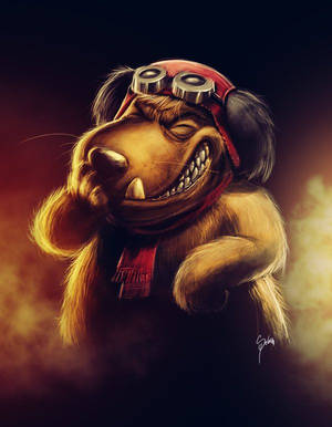 Muttley Leaning On A Fence Laughing Wallpaper