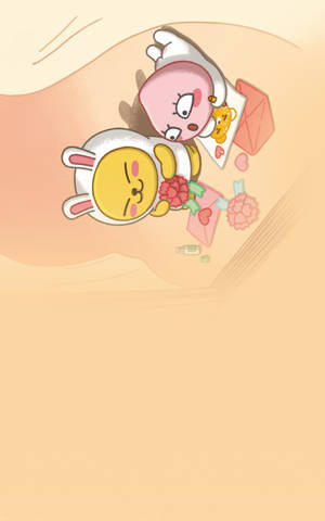 Muzi And Apeach From Kakao Friends Enjoy A Sunny Day Wallpaper