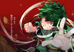 My Hero Academia Laptop With Deku In Battle Wallpaper