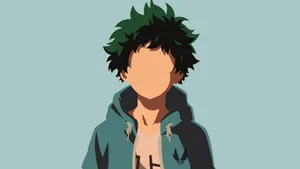 My Hero Academia Laptop With Izuku's Silhouette Wallpaper