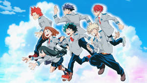 My Hero Academia Students Soar The Skies. Wallpaper