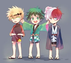 My Hero Academia Todoroki Deku Bakugo Festival Outfits Wallpaper