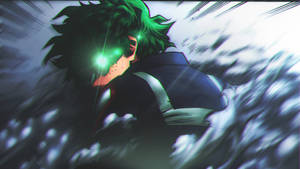 “my Hero Academia’s Izuku Midoriya Achieves His Dream Of Becoming A Hero With The Help Of All Might” Wallpaper