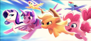 My Little Pony Taking Leap Desktop Wallpaper