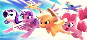 My Little Pony Taking Leap Desktop Wallpaper