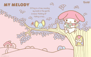 My Melody On Tree Branch Wallpaper