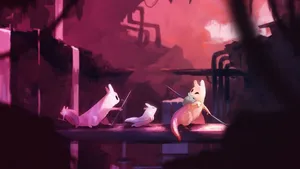Mysterious_ Animal_ Gathering_ Rain_ World Wallpaper