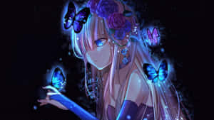 Mysterious Cool Anime In Blue Wallpaper