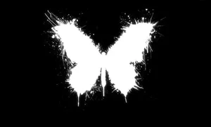 Mysterious Dark Butterfly With Swirling Patterns On A Black Background Wallpaper