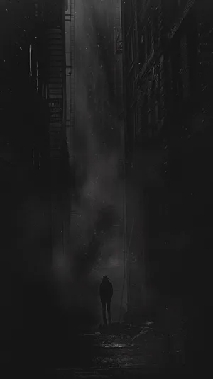 Mysterious_ Figure_in_ Dark_ Alley Wallpaper