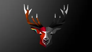 Mysterious Half-colored Deer Head Art Wallpaper
