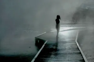 Mysterious Sad Girl In The Fog Wallpaper