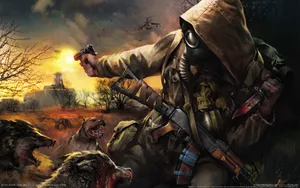 Mysterious Stalker In Shadowy Alley Wallpaper