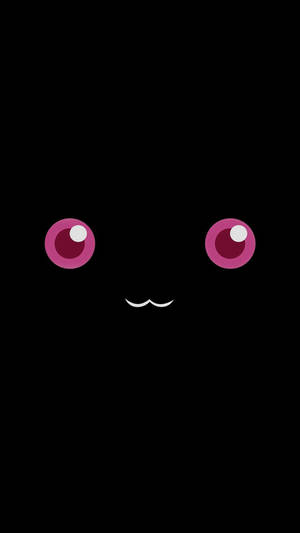 Mystical Black Anime Character With Glowing Pink Eyes Wallpaper