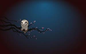 Mystical Blue Owl Artwork Wallpaper