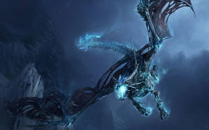 Mystical Galaxy Dragon Soaring Through Space Wallpaper