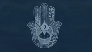Mystical Hamsa Hand Amulet Wallpaper