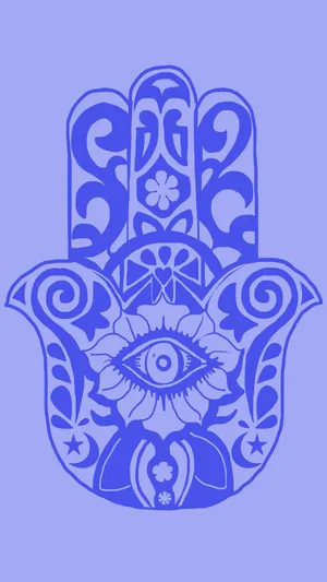 Mystical Hamsa On A Galaxy Background Wallpaper