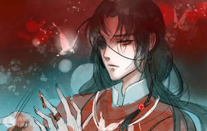 Mystical Hua Cheng With Red Eyes Wallpaper