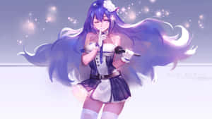 Mystical Purple Anime Girl Wallpaper