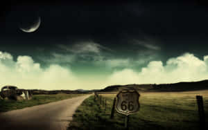 Mystical Route66 Nightscape Wallpaper