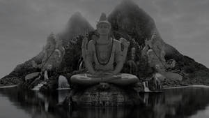 Mystical Vignette Of Shiva And Ganesha Wallpaper