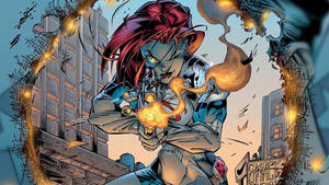 Mystique Pointing A Gun Wallpaper