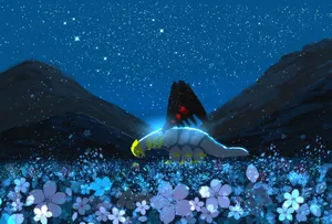 Mythological Creature Giratina Glowing In The Night Sky Wallpaper
