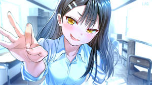 Nagatoro Flicking Her Finger Wallpaper