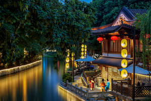 Nanjing River At Night Wallpaper
