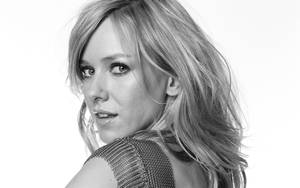 Naomi Watts British Actress Black And White Wallpaper