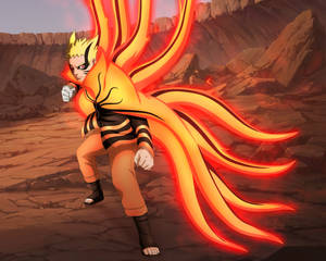 Naruto Baryon Mode On Battlefield Wallpaper