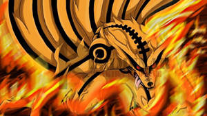 Naruto Final Form Kyubi Mode On Fire Wallpaper