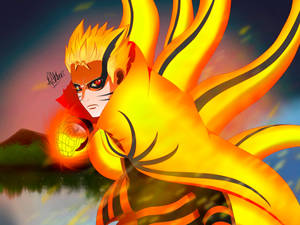 Naruto Final Form Nine-tail Punch Art Wallpaper