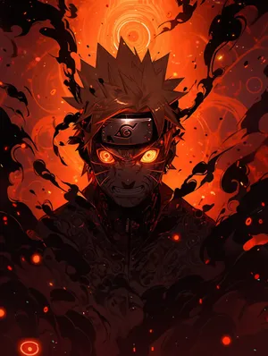 Naruto Kurama Chakra Mode Art Wallpaper