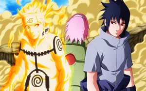 Naruto Sasuke Boys With Sakura Wallpaper