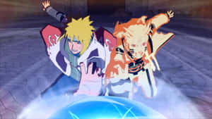 Narutoand Minato Teamwork Rasengan Wallpaper