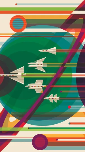 Nasa’s Retro-future Posters Smartphone Wallpaper