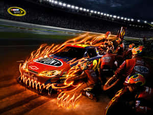 Nascar Flaming Monster Car Wallpaper
