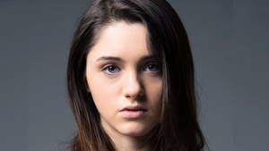 Natalia Dyer With Black Hair Wallpaper