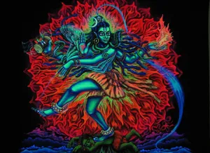 Nataraja Red Flames Art Wallpaper