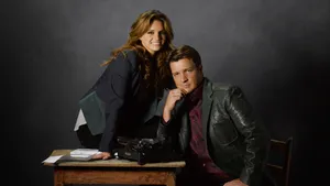 Nathan Fillion Jacket Thinking Wallpaper