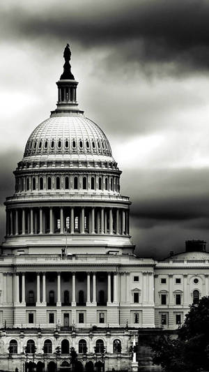 National Mall Us Capitol Black White Wallpaper